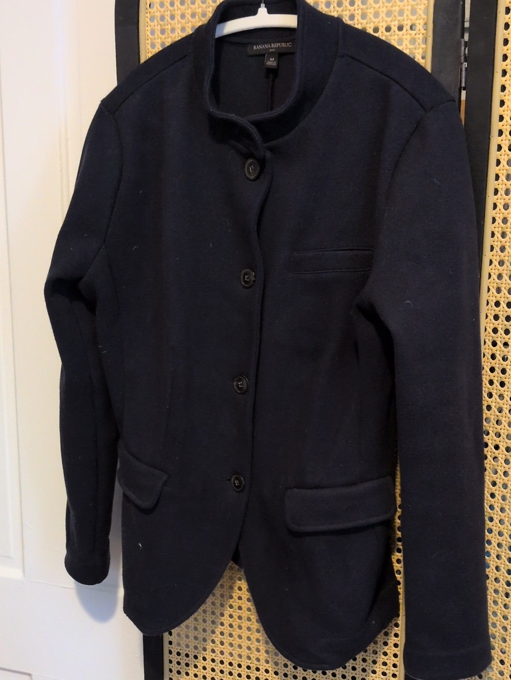 Banana Republic Women's Pique knit Dark Navy Mandarin Collar Blazer